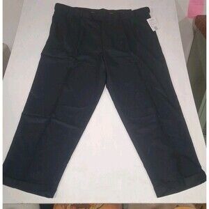 Mens Slacks Navy Blue George 48x30 Classic Fit Pleated Sorbtek New Expandable